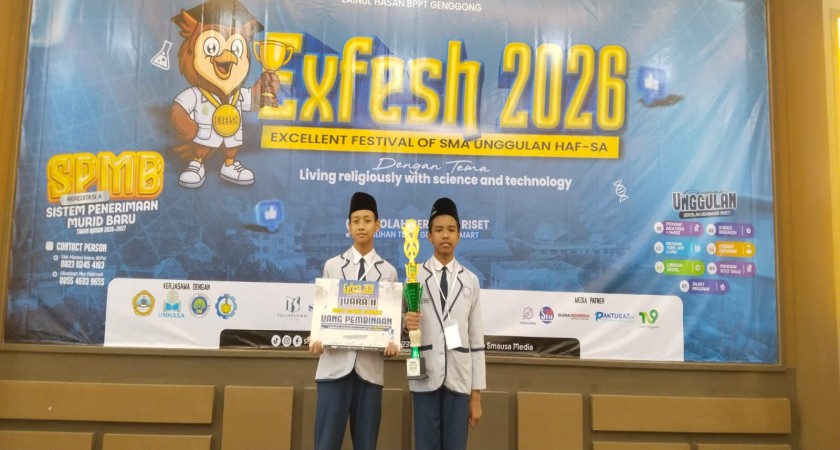 Aplikasi ‘FatherCare’ Karya Tulis Ilmiah Siswa MTs Terpadu Ar Roihan Lawang Raih Juara 2 di Ajang Nasional EXFESH 2026
