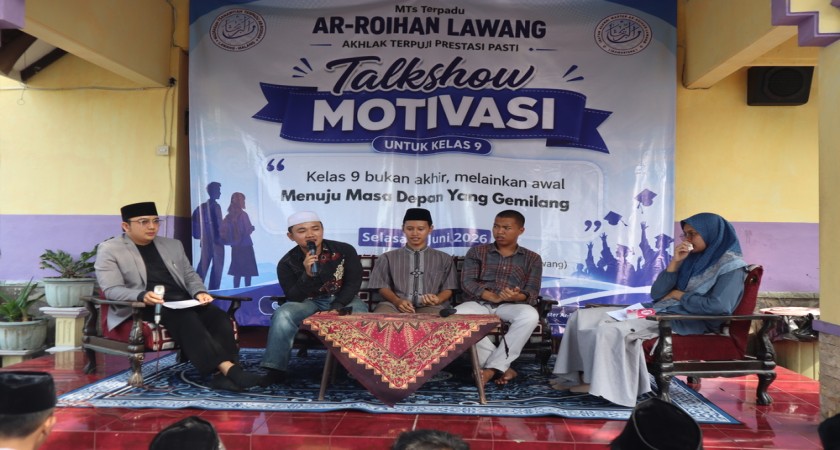 Kelas IX Bukan Akhir: Talk Show Motivasi Alumni Warnai Hari Kelulusan MTs Terpadu Ar Roihan Lawang